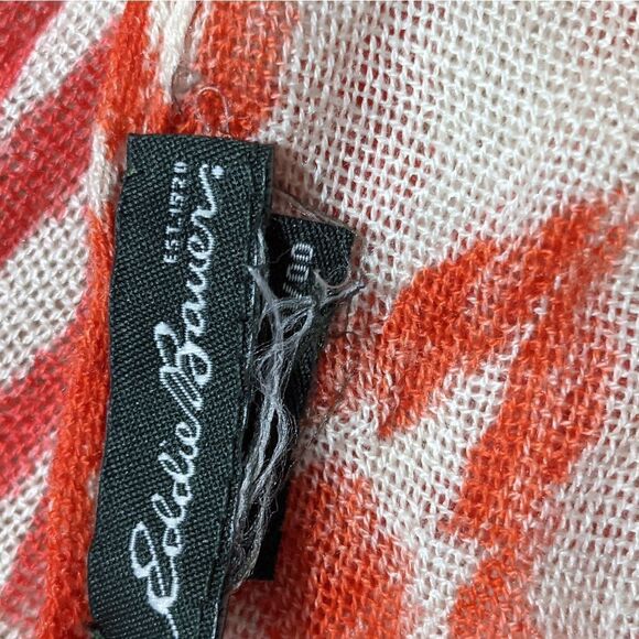 NWOT EDDIE BAUER Orange and Off-White Zig-Zag Pattern Gauze - Picture 5 of 5